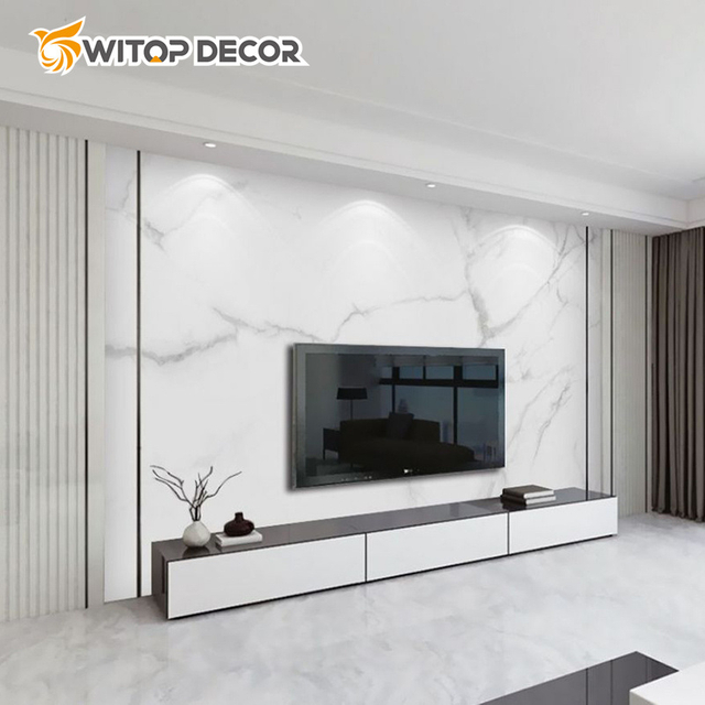 1220X2440mm Interior Decorative PVC UV Marble Sheet Board Wall Panel for Home Decoration