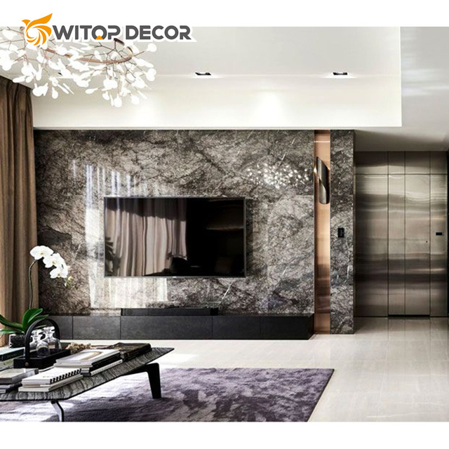1220*2440mm Interior Wall Decoration Embossing PVC Marble Sheet Texture