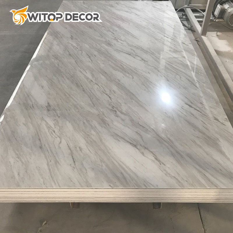 Interior Decoration PVC Wall Panel 1220*2440mm UV Marble Grain Decor Sheet