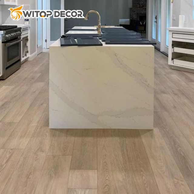 Luxury Deep Embossed Fireproof Soundproof Interlocking Home Decoration PVC Spc Floor Tile