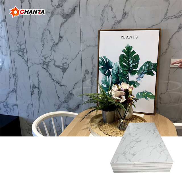 1220*2440 UV Marble Sheet Laminate Film Customized Size Waterproof Soundproof UV PVC Marble Sheet
