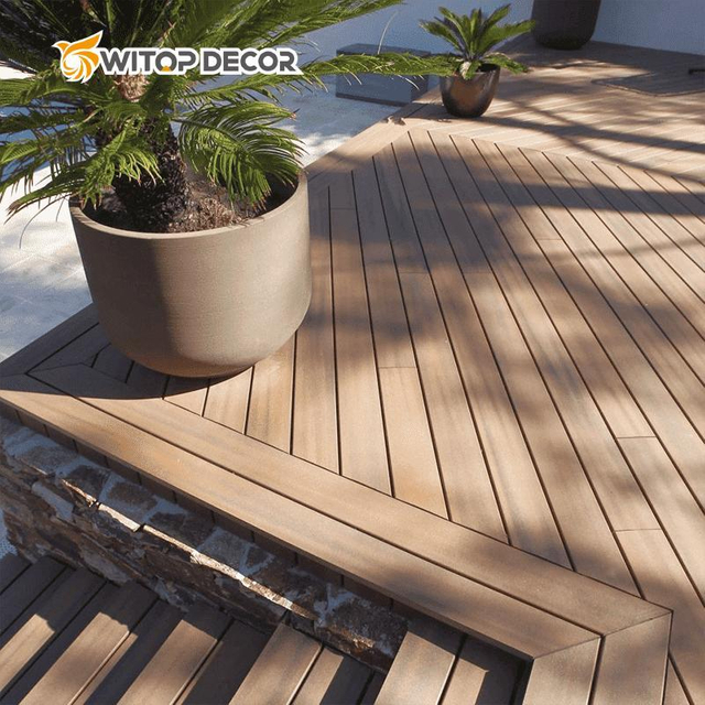 Garden Decoration Engineered Wooden Floor Anti UV Co-Extrusion Hollow Composite Wood Plastic Texture Outdoor WPC Decking Board