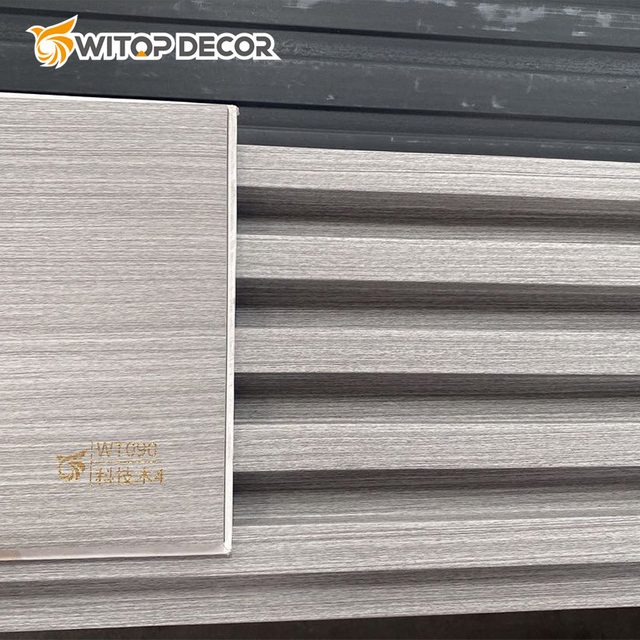 106 Flat Indoor Decoration WPC Wall Panel with LED Light