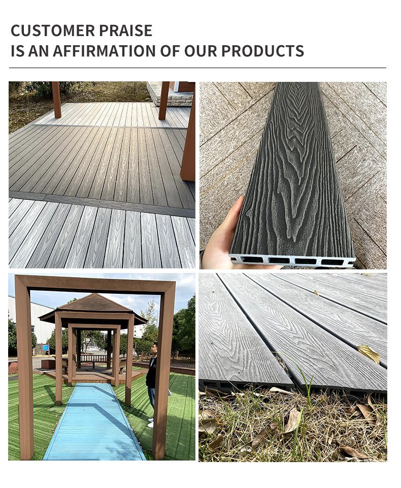 WPC Decking Teak Wood Flooring Wood Plastic Composite 3D Grain Deck