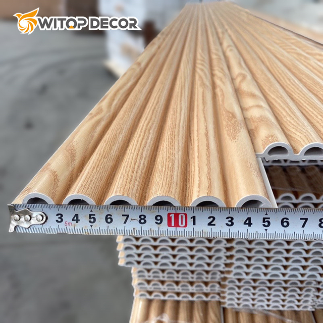 Four Grooves Louver Wooden Decorative Interior WPC Wall Panels