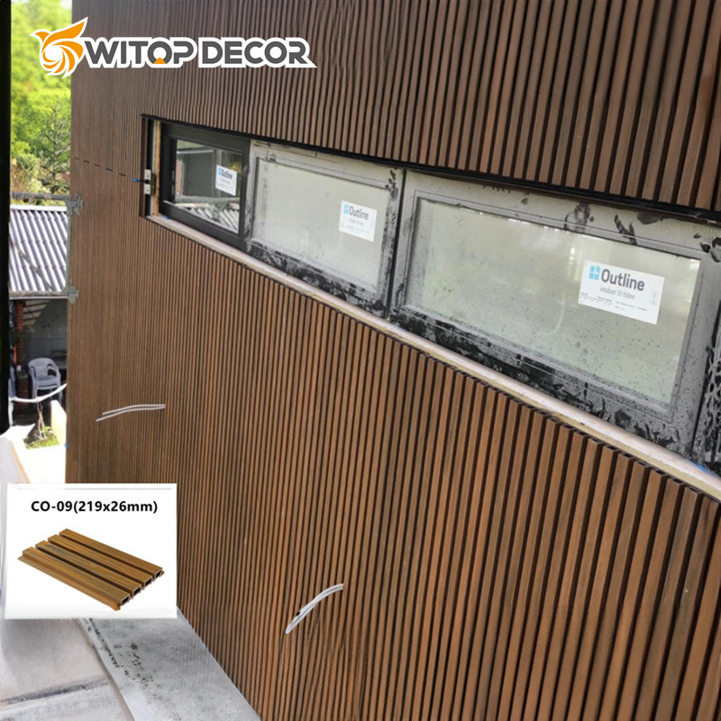 Outdoor WPC Decking Panel Wall Cladding Easy to Install Wall Panel