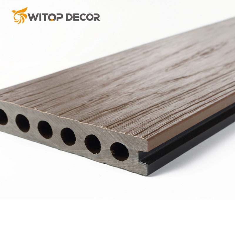 More Color No Glue Environmental Protection WPC Round Hollow Co-Extrusion Decking