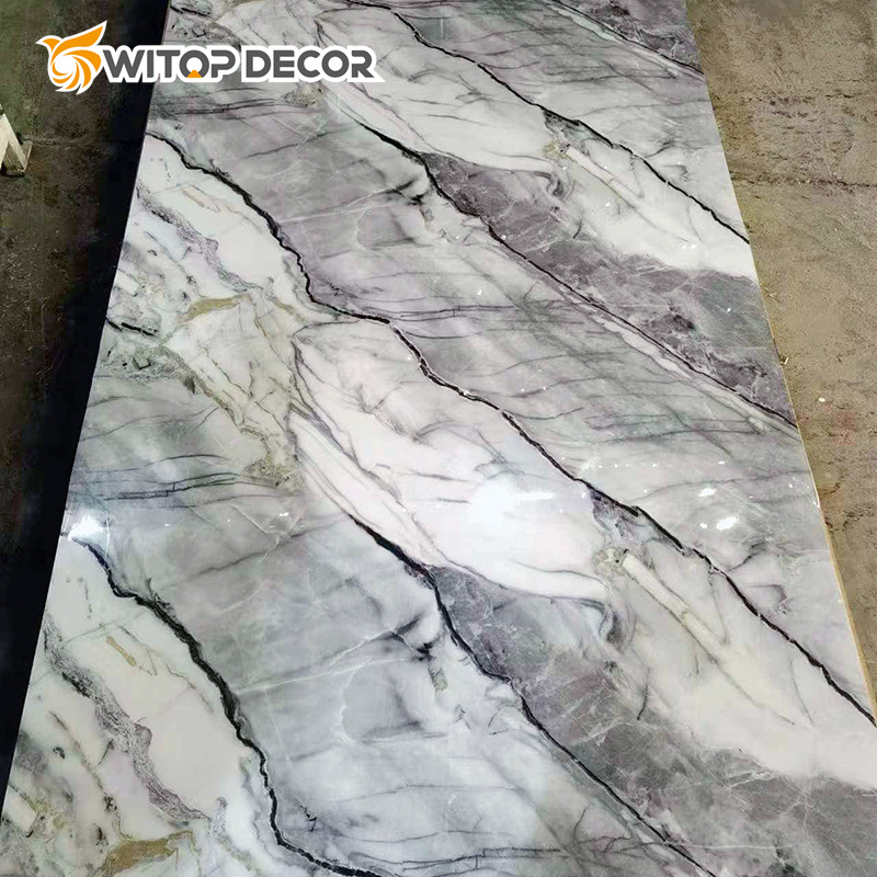 High Glossy 3mm PVC UV Coated Marble Board for Home Decoration