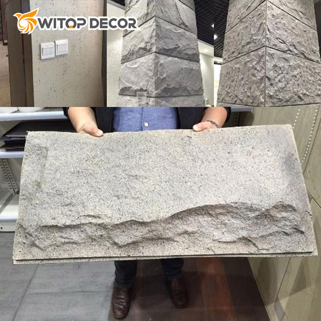 The New Listing Big Slab Exterior Insulation Decorative PU Wall Panel Faux Stone Panels