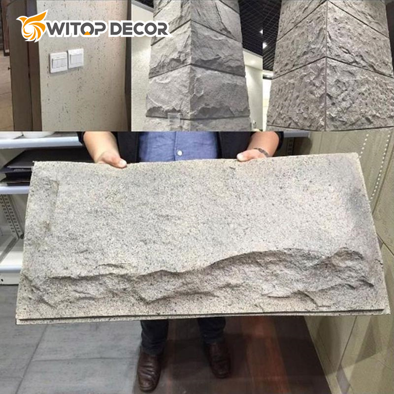 The New Listing Big Slab Exterior Insulation Decorative PU Wall Panel Faux Stone Panels