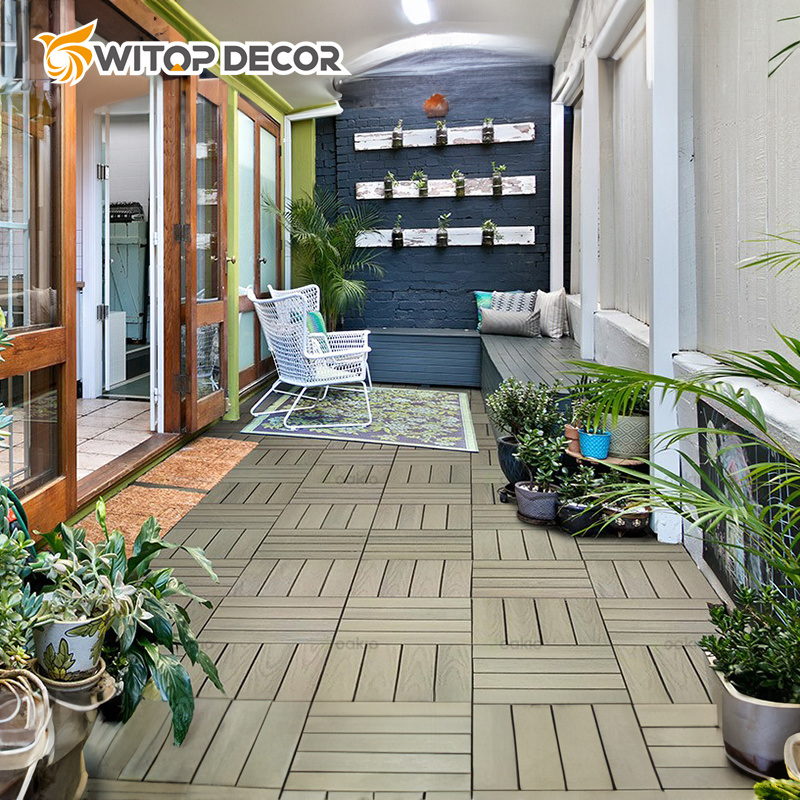 Anti-Slip WPC Decking Outdoor Flooring with Groove Composite Decking