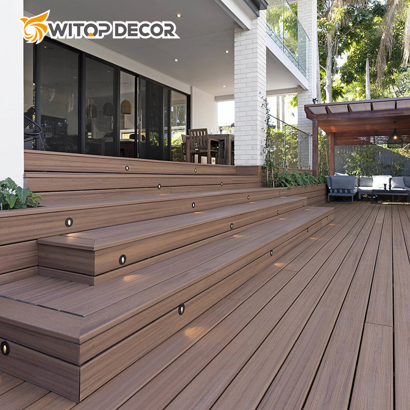 Co-Extrusion 25mm Thickness Solid Wood Decking Outdoor Hardwood Decking