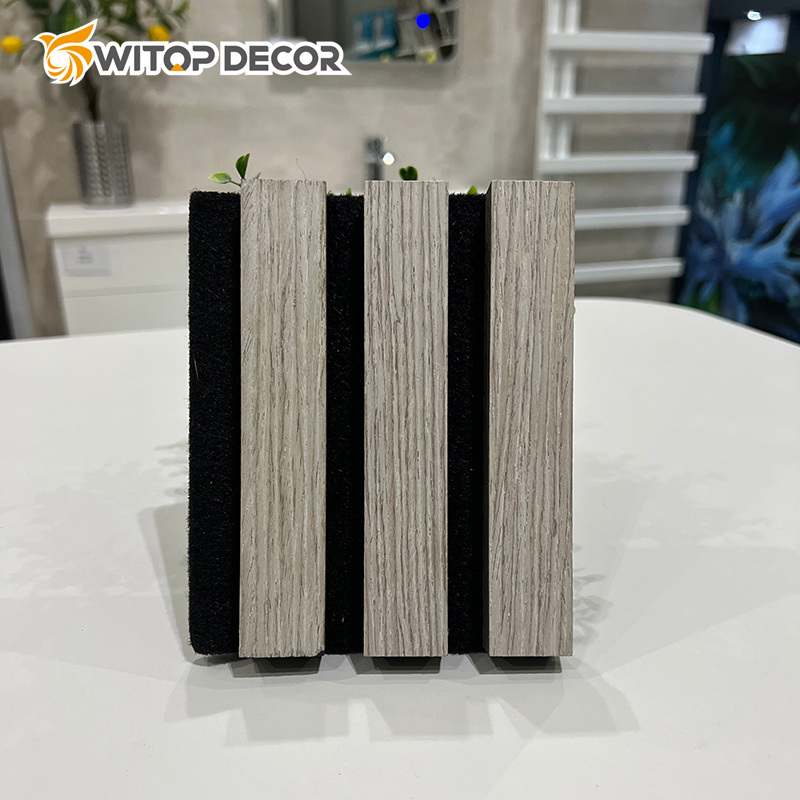 Acoustic Slat Panel Pet Wrapped MDF Colors 60X60 Cm Slats Wall Panel