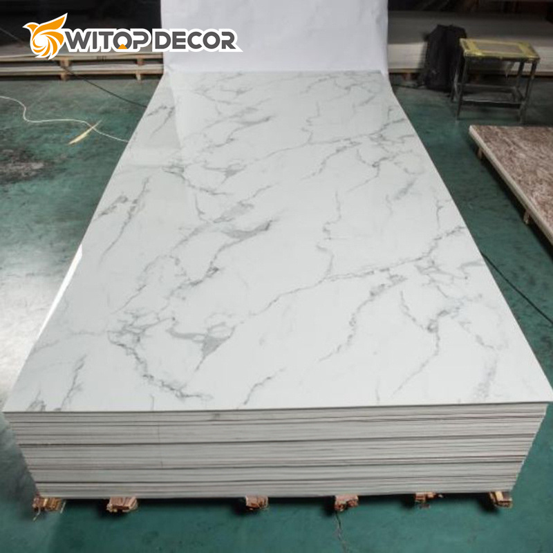 High UV 3D Glossy 3mm PVC Marble Alternative Sheet for Wall Decoration