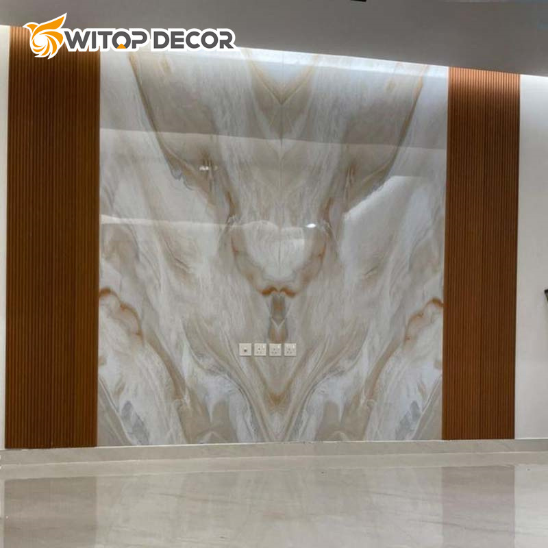 3D Design PVC Marble Alternative Wall Panels 2mm 2.5mm Plastic UV Marble Sheet