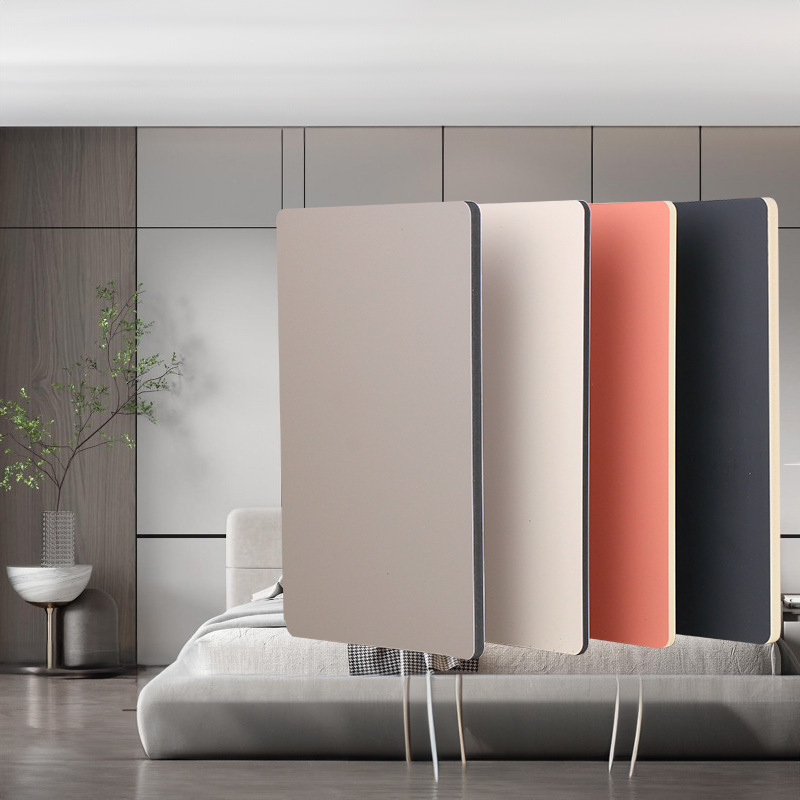 Light Luxury and Simple Bamboo Charcoal Wood Veneer Fabric Texture PVC Wall Panel