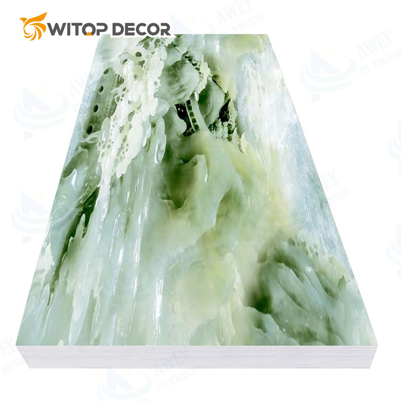 Wholesale Popular Decorative Board Fast Installation UV Marble Wall Panel for TV Background