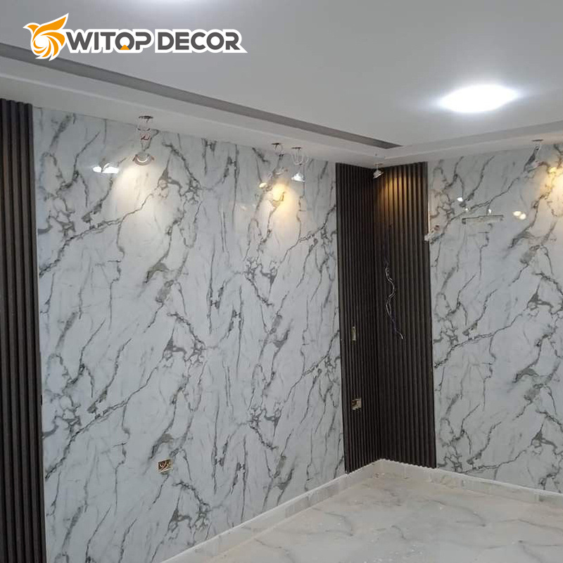 Customized Designs UV Board Wall Sheet PVC Panel Marble in Algeria Price