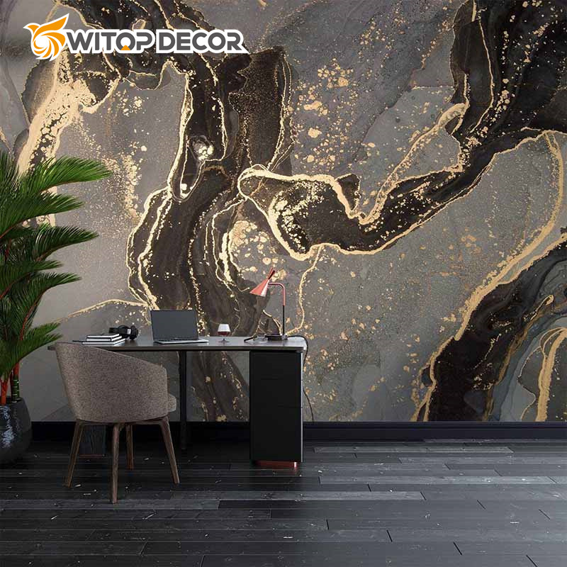 Factory Sale PVC Glossy Dark Marble Sheet for Interior Wall at The Wholesale Price