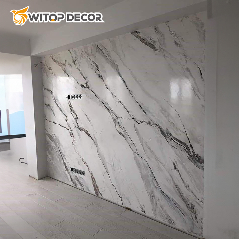 Wholesale Glossy 3D Wall Panels Customized PVC Marble Wall Decoration PVC Marble UV Sheet