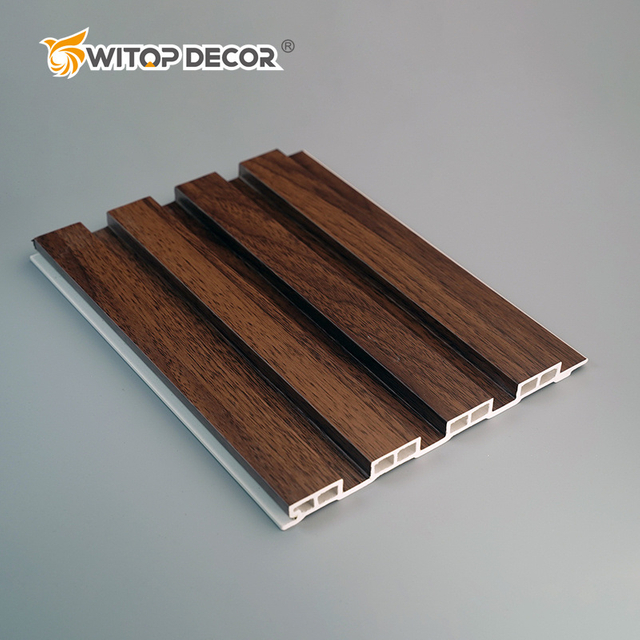 Commercial Wall Covering Wood Grain Interior Laminated WPC Wall Panels