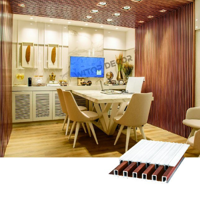 Art Bedroom Slat Wood Fiber WPC Wall Panel