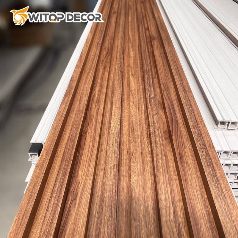 Shaped Extrusion Wooden Grain WPC Wall Panel
