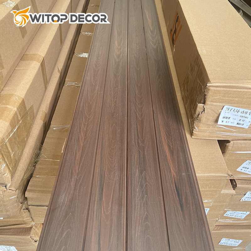 Four Grooves Semi Circle Composite Wood Sheet WPC Wall Panel