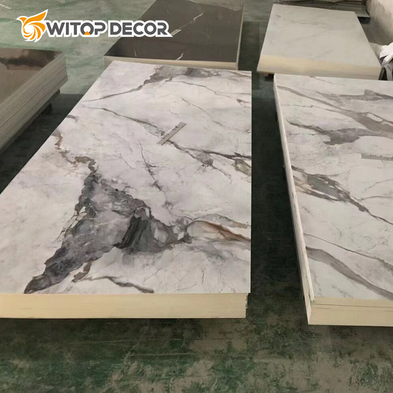 High Glossy UV Marble PVC Sheet 1220*2440*3mm Decorative Marble Alternative