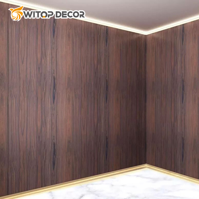 Factory Price High Density Bamboo Charcoal Veneer Bamboo Fiber WPC Wall Panel for Indoor Decortive