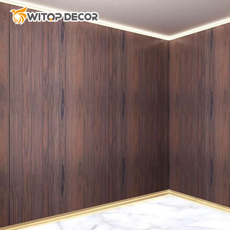 Factory Price High Density Bamboo Charcoal Veneer Bamboo Fiber WPC Wall Panel for Indoor Decortive