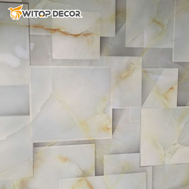 Hot-Selling 3.0mm High Glossy UV Spc Plastic Marble Sheet for Wall Decoration