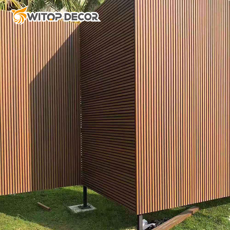 Wooden Grain Fluted Panel for Decoration PVC WPC Wall Panel WPC Wall Panel Cladding