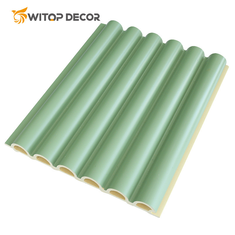 Wood Grain PVC Indoor Design WPC Wall Panels for TV Background