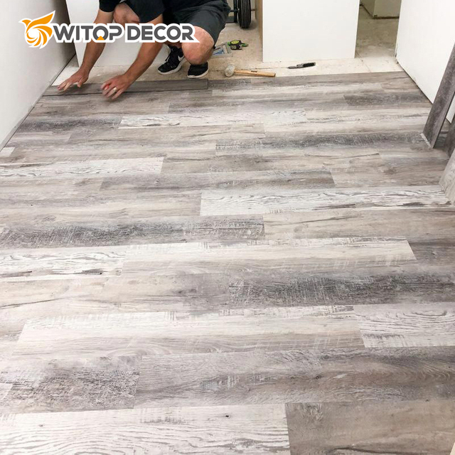 Fireproof Self Adhesive Vinyl Flooring 2mm Plastic Spc Floor Tiles for Indoor