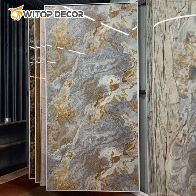 1220*2440mm Modern Style Waterproof UV Marble Sheet Design Wall Decor PVC Sheet