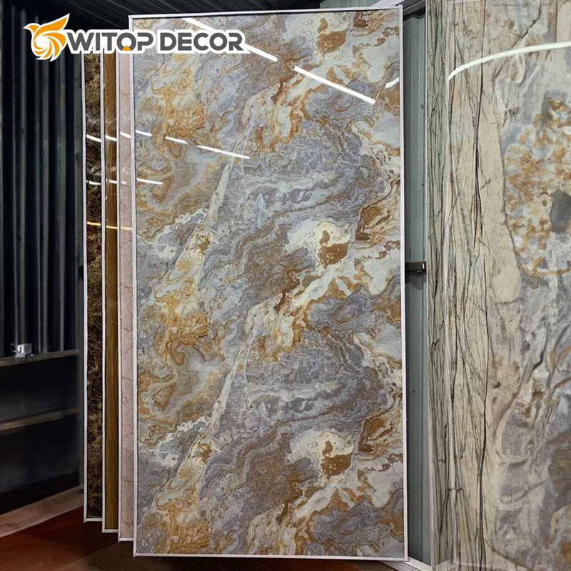 1220*2440mm Modern Style Waterproof UV Marble Sheet Design Wall Decor PVC Sheet