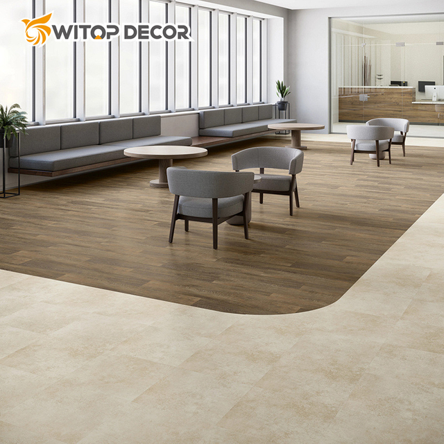 Sound Absorption Lvt Flooring Glue Back Dry Back Planks Self-Adhesive Vinyl Floor
