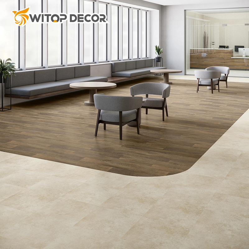 Sound Absorption Lvt Flooring Glue Back Dry Back Planks Self-Adhesive Vinyl Floor