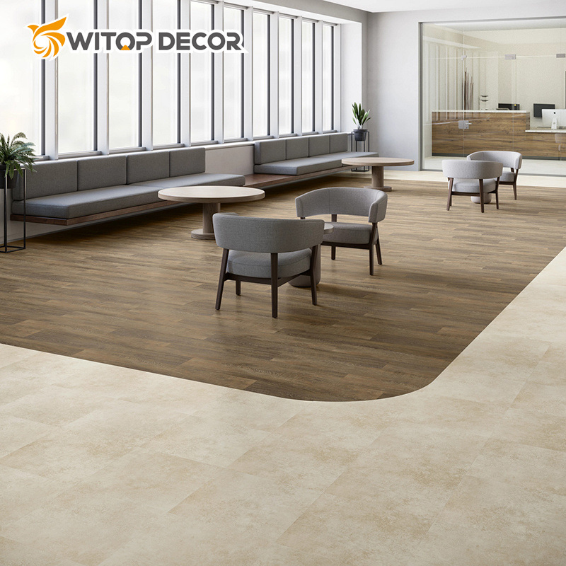 Sound Absorption Lvt Flooring Glue Back Dry Back Planks Self-Adhesive Vinyl Floor