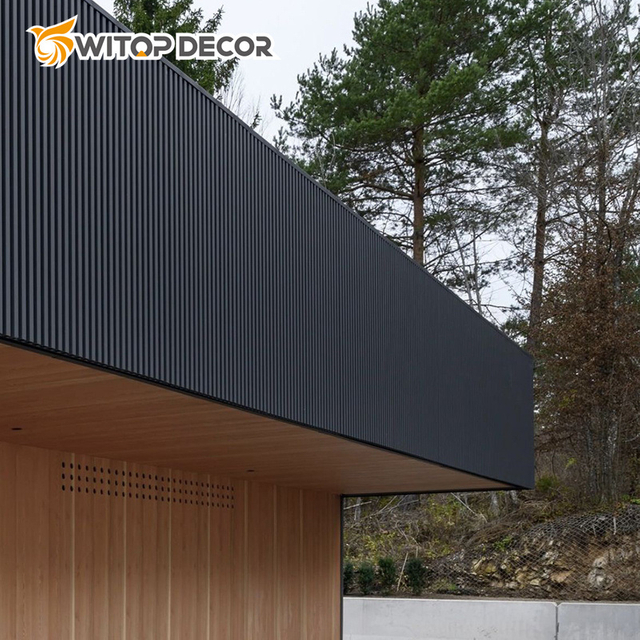 Outdoor Decoration Wall Cladding Exterior PVC Wall Panels WPC Fluted Wall Panel Popular