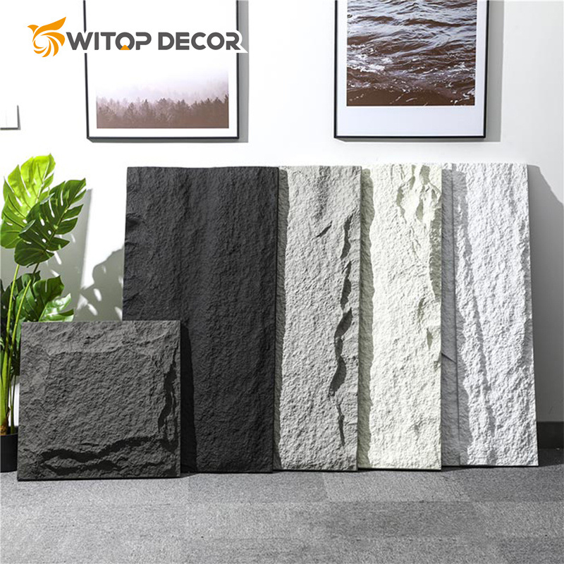 Lightweight Artificial Decorative Faux Stone Wall PU Cladding Exterior Solid Surface PU Stone Panel