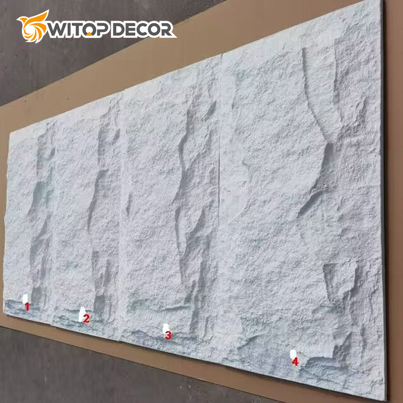800X2400mm Factory Wholesale Price PU Stone Slab Polyurethane Artificial Stone Wall Big Wall Panel