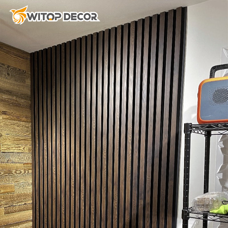 Fire Resistant 200*200mm Grooved Wood Timber Acoustic Paneling for Walls