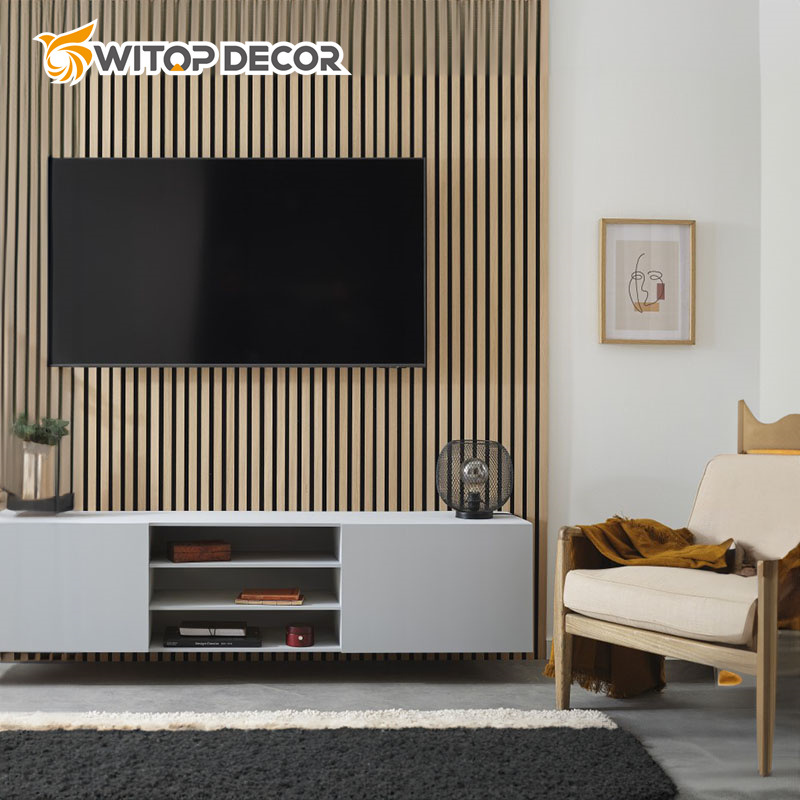 High Density Basic Acoustic Panels Slat Wood Wall Panels for Interior Wall Decor