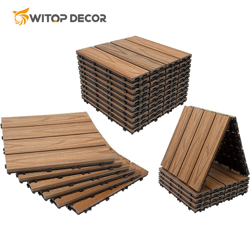 Anti-Slip WPC Decking Outdoor Flooring with Groove Composite Decking