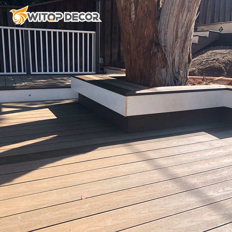Durable Capped Co-Extrusion Double Color WPC Decking for Outdoor Flooring