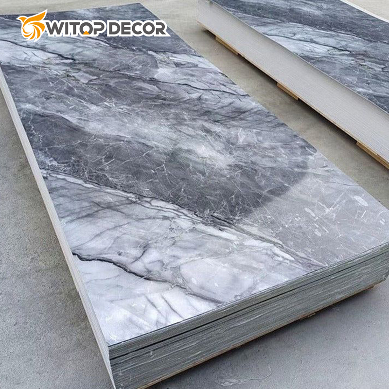 Marble Substitutes PVC Marble Sheet Glossy 1220*2900*3mm Plastic Sheet PVC Faux Marble