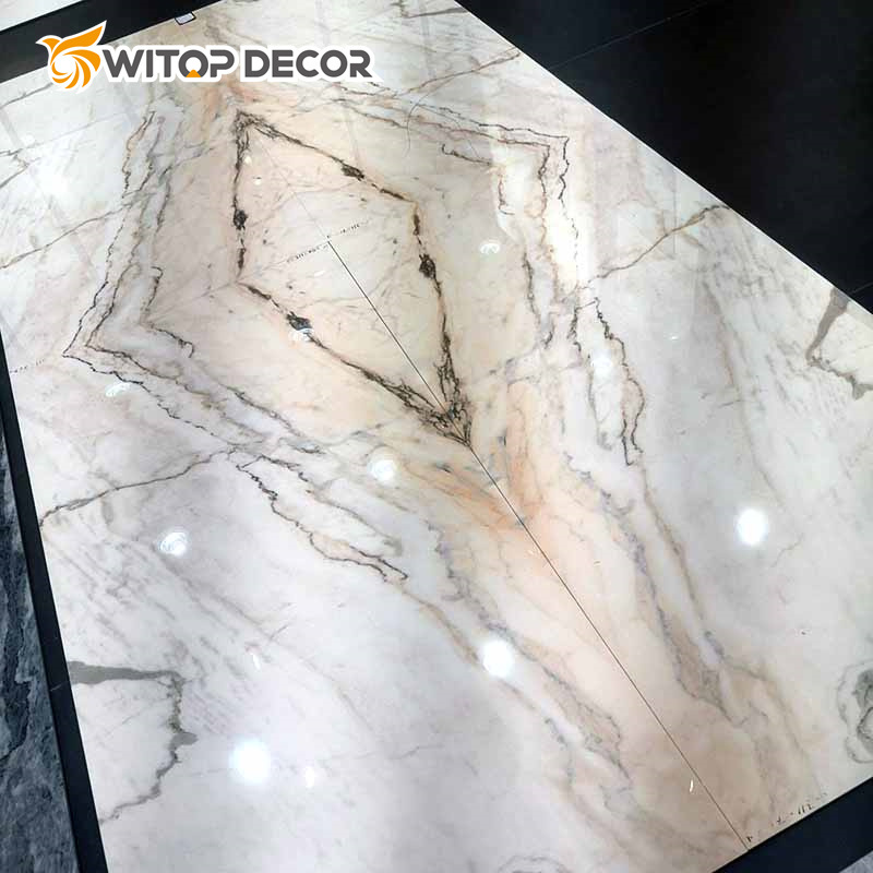 Modern Style Long Life Usage Easy Cleaning PVC UV Marble Sheet.