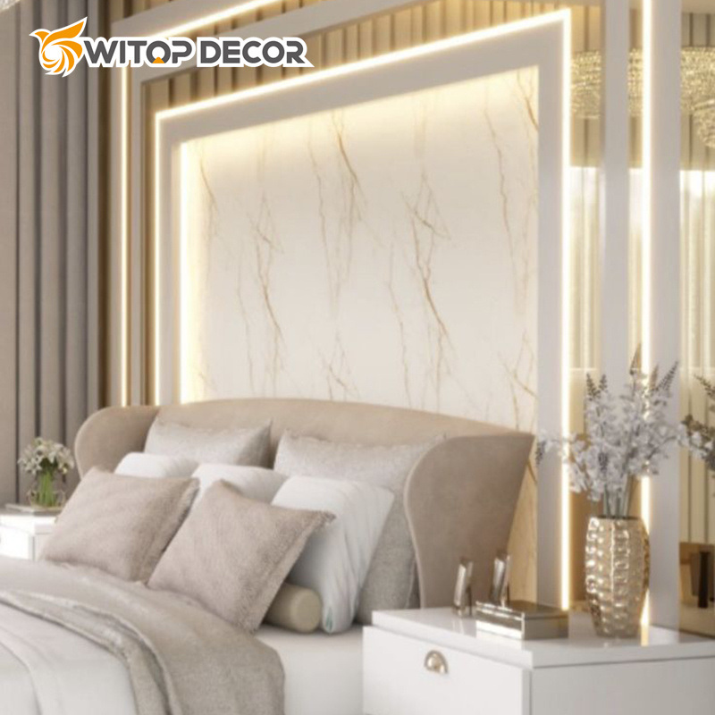 Luxury High-Gloss 3mm 3D Printing Waterproof PVC Marble Sheet for Indoor Decoration